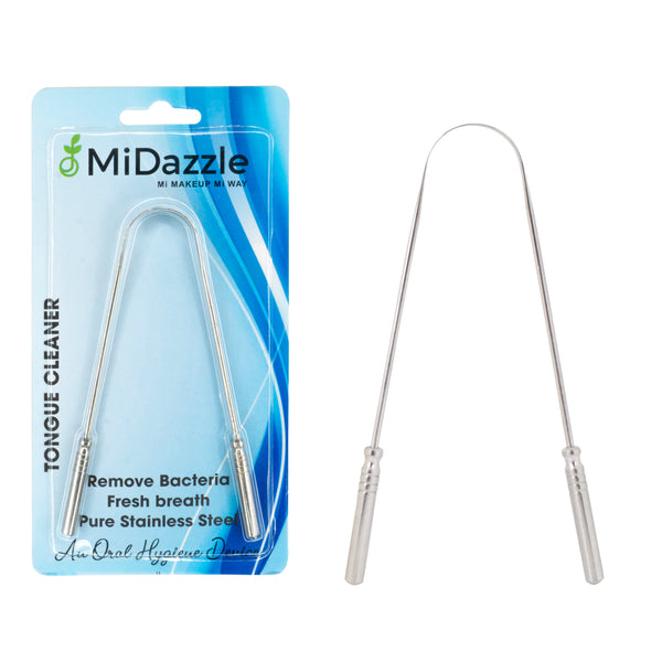 Midazzle Tongue Cleaner for Men and Women, Adults Pure Stainless Steel Tongue Cleaner for fresh breath improved Taste Sense & Bacteria Removal