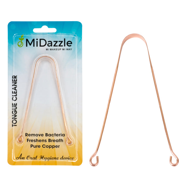 Midazzle Ayurvedic Copper Tongue Cleaner for Kids & Adults with Ergonomic Handle Natural Copper Tongue Scraper for Better Breath, Enhanced Oral Health, and Gentle Tongue Cleaning