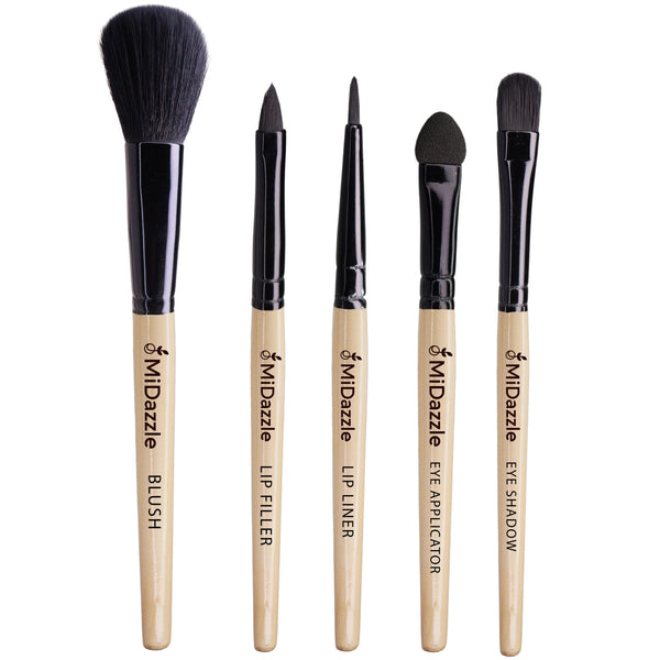 Premium Wooden Medium Makeup Brush Set of - 5 MIMB1116