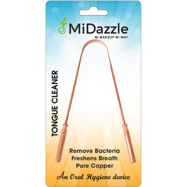 Midazzle Ayurvedic Copper Tongue Cleaner for Adults & Kids with Ergonomic Handle Natural Copper Tongue Scraper for Better Breath, Enhanced Oral Health, and Gentle Tongue Cleaning