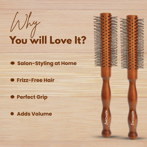 ROUND HAIR BRUSH (WOOD) MIHB0044