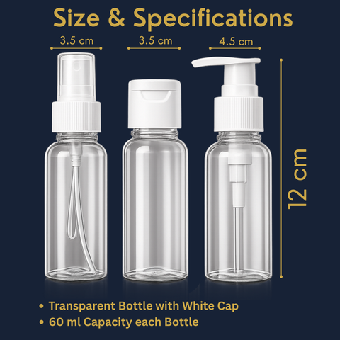 TRAVEL BOTTLE SET OF 3 (60ml Each) MITB9002