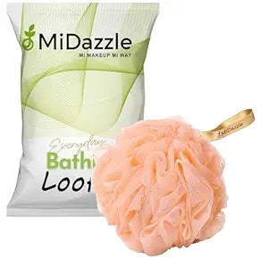 Midazzle Luxury Bathing Loofah Sponge Exfoliator Scrubber for High Lather Cleansing (35g, Pack of 1, Colors May Vary)