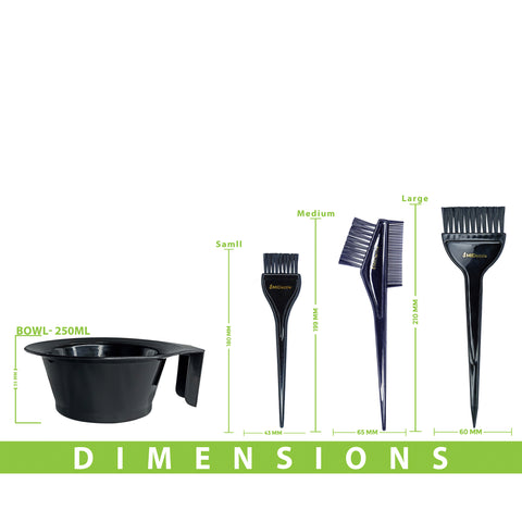 Color Brush With Bowl Set-4Pcs MIDB1004