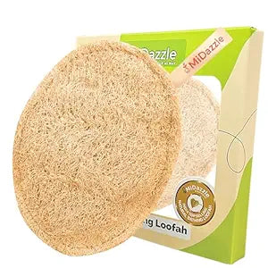 Midazzle 100% Natural Body Scrubber Loofah for Bathing (Oval) (Pack of 1)