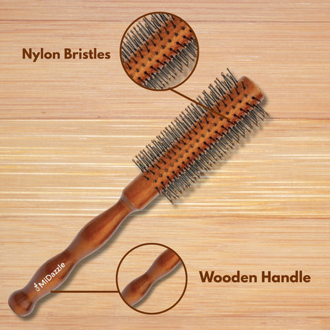 ROUND HAIR BRUSH (WOOD) MIHB0044