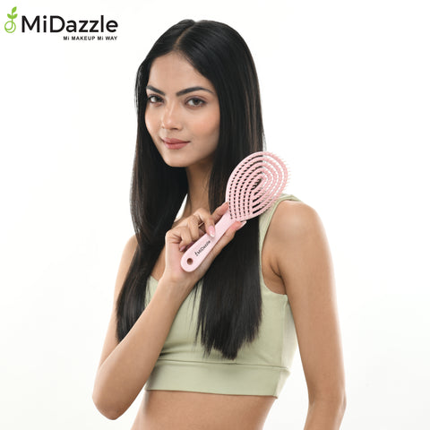Midazzle Premium Gradient Pink 3D Hair Brush (India's Fastest Growing Hair Brush Brand) For Men & Women | All Hair Types (MDHB00014)