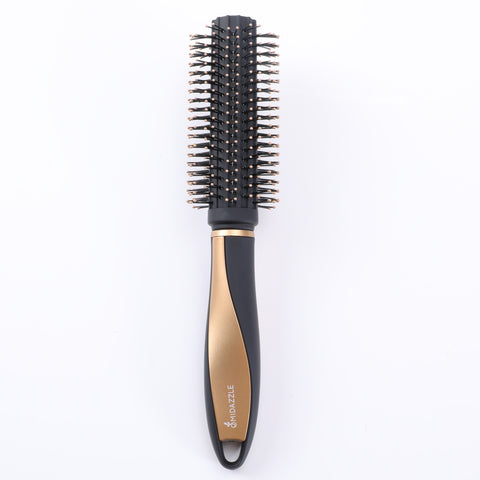 Premium Black Gold Round Hair Brush