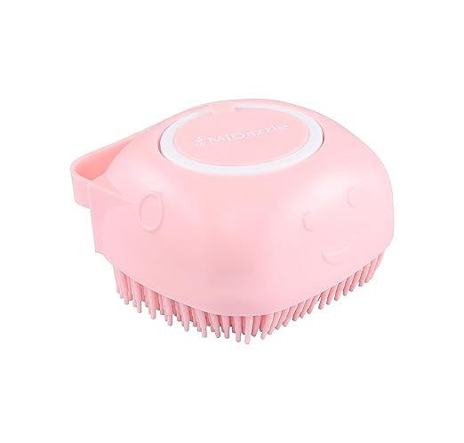 Midazzle Silicon Massage Bath Brush Hair Scalp & Bathing Brush For Cleaning Body | Silicone Bath Wash Scrubber Cleaner & Massager For Shampoo Soap Dispenser | Bathing Tool | Brushes, Men & Women
