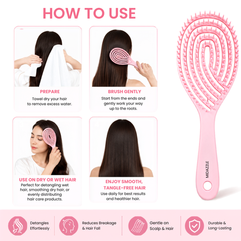 Hair Brush (Pink 3D) MIHB0014