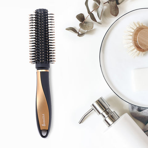 Premium Black Gold Round Hair Brush