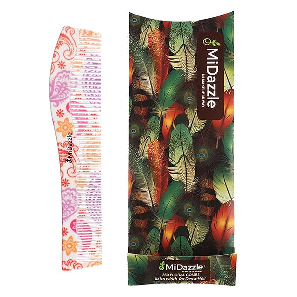 Midazzle 360 Floral Dual Teeth Comb - Large