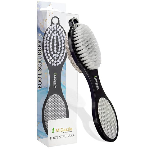 4 In 1 Foot Pedicure Brush, Pumice Stone, Scrubber & File For Soft Care