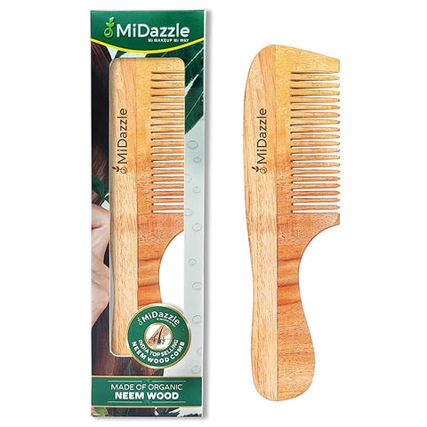 Organic Neem Wood Comb Handle- 6C