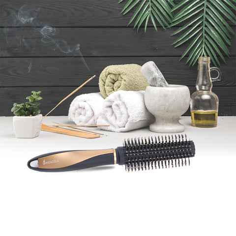 Premium Black Gold Round Hair Brush