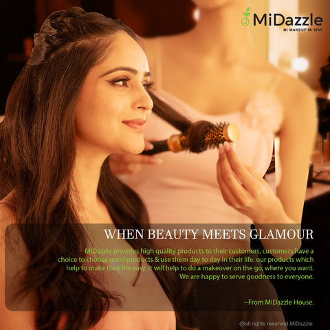 Premium Black Gold Round Hair Brush
