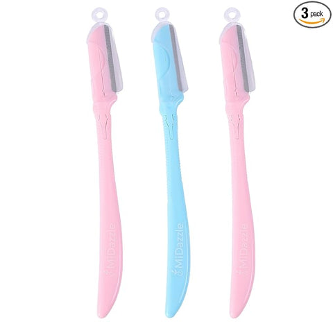 Midazzle Grooming Eyebrow & Facial Razor for Women  All-In-One  Face Razor for Chin, Upper lip, Sideburns, Forehead  Painless, easy & Instant Hair Removal  Reusable (Pack of 3)